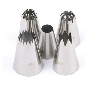 5Pcs Large Piping Tips Set,Stainless Steel Cake Decorating Tips,Frosting Icing Tips for Cupcakes,Cake,Cookie and Decorating (Dishwasher Safe)