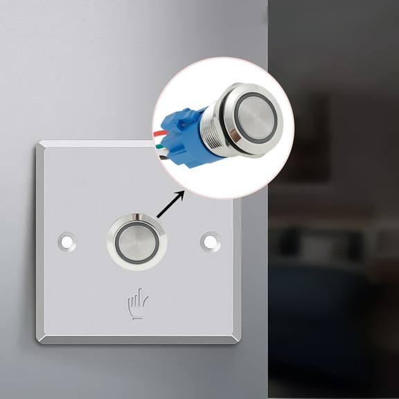 5Pcs Latching Push Button Switch Waterproof Push Button Switch with LED Light Metal Push Button Switch Replacement Self Locking LED Push Button Switches for Boats Cars Truck