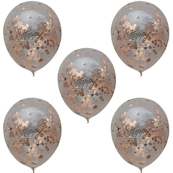 5Pcs Latex Balloons 30th 40th 50th Birthday Party Home Decorations (Rose Red Happy Birthday)