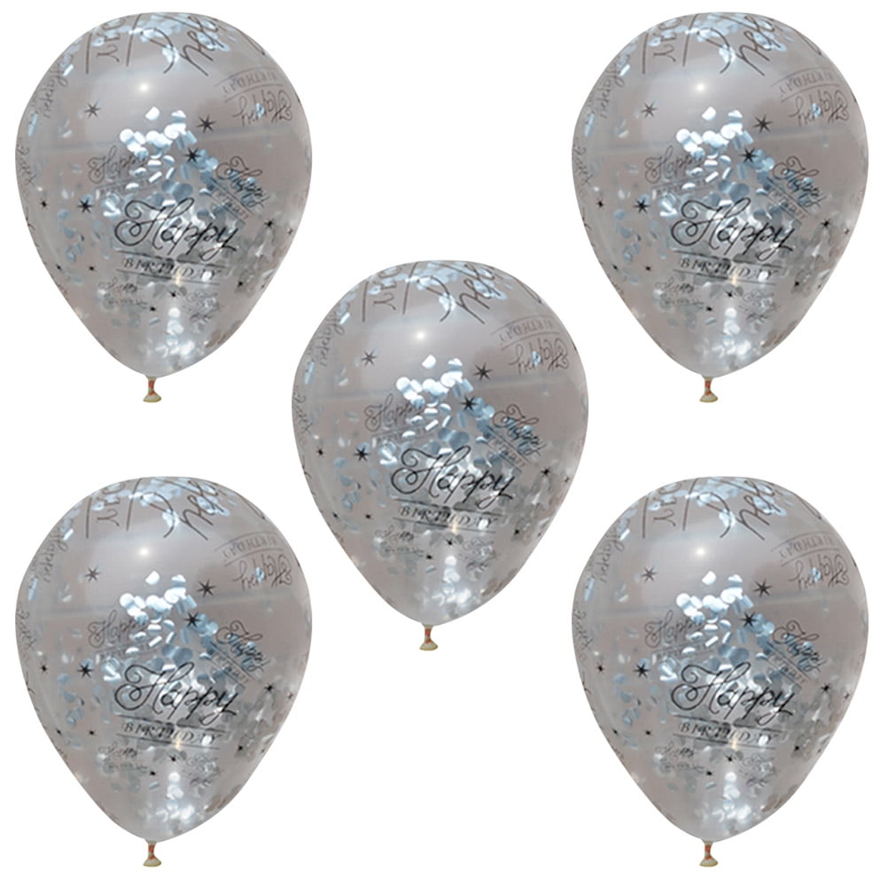 5Pcs Latex Balloons 40th Birthday Party Decorations Silver