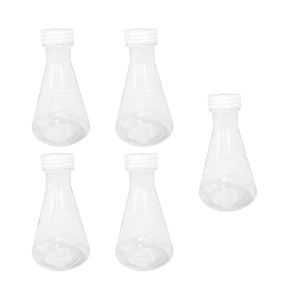 5Pcs Leak Graduated Flasks with Scales Clear Triangular for School Laboratory