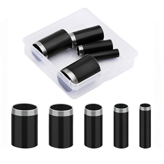 5Pcs Leather Round Hole Punching Tool, Hollow Punching Cutter with Case for Leather Belt, Watch Canvas, Eyelet