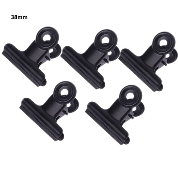 5Pcs Letter Clips Stainless Steel Black Metal Paper File Binder Clips