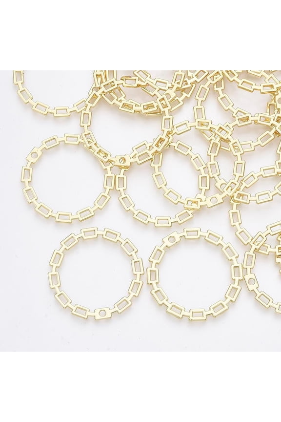 5Pcs Light Gold Alloy Ring Pendants DIY Pendant Charms Metal Pendant Decoration Ring Pendant Jewel for Women DIY Necklace Bracelet Earrings Jewelry Making 33x33x2mm Hole: 2mm