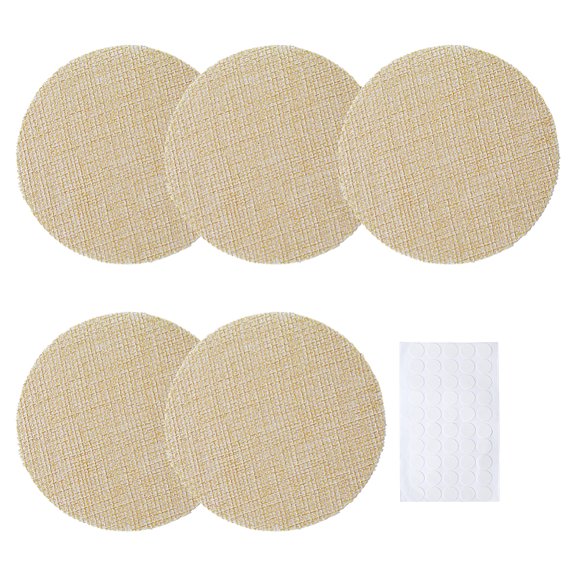 5Pcs Linen Shading Sheets Flat Round with 50Pcs Plastic Stickers Moccasin 90x0.7mm