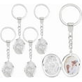 thumbnail image 1 of 5Pcs Locket Keychains Brass Memory Photo Locket Keychain Oval Flower Locket Keychains for Bag Hat Key, 1 of 9