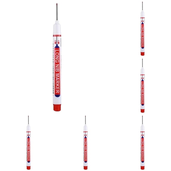 5Pcs Long Head Deep Hole Markers, 20mm Deep Reach, Waterproof, Permanent, Metal Marking Pens 20*1.5mm,3ml,1Pcs(F)