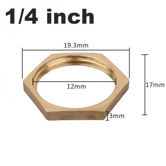 5Pcs/Lot 1/8 1/4 3/8 1/2 3/4 BSP Female Thread Hexagonal Shank Cap Brass Hex Lock Nuts Pipe Fitting
