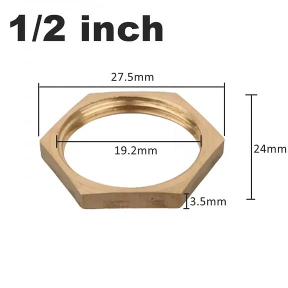 5Pcs/Lot 1/8 1/4 3/8 1/2 3/4 BSP Female Thread Hexagonal Shank Cap Brass Hex Lock Nuts Pipe Fitting