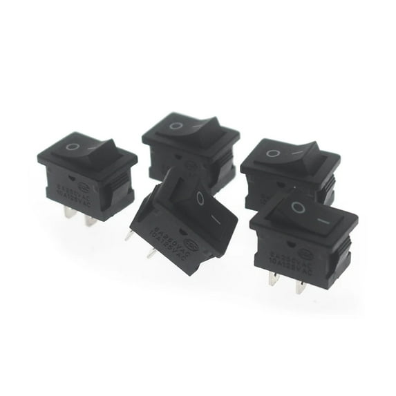 5Pcs/Lot 21x15mm copper feet Black Red Push Button Mini Switch 6A 10A ...