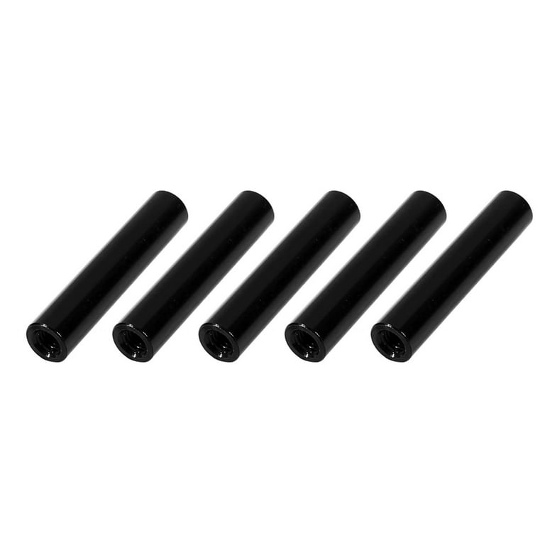 5Pcs M3 x 25mm Round Aluminum Column Alloy Standoff Spacer Stud Fastener  Black 