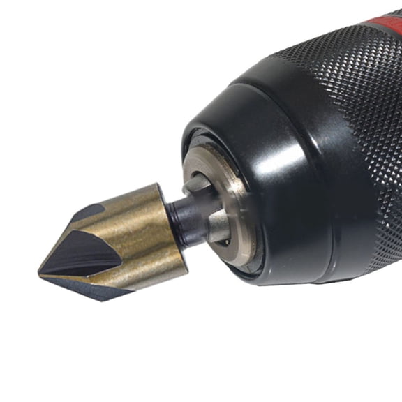 5Pcs M35 Cobalt Countersink Drill Bit Set 82 Degree 5 Flute Hex Shank Metal Round