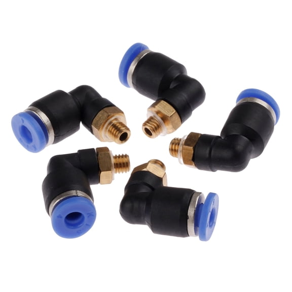 5Pcs M5" 1/8'' 1/4'' 3/8'' 1/2' Thread Pneumatic Fittings Elbow Quick Push In Connector Pipe Fitting for 4/6/8/10/12mm Hose Tube