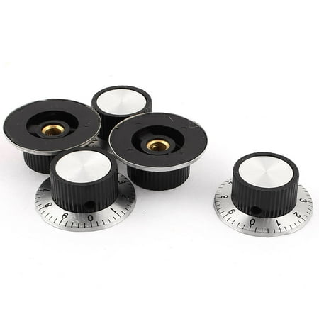 5Pcs M6 37mm x 15mm Potentiometer Control Volume Rotary Knob w Dial