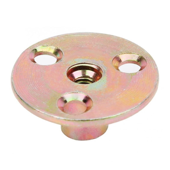 5Pcs M6/M8/M10 T Nut Galvanized Iron 3 Hole Flange Fixing Nut Woodworking Furniture Connection Fastener Parts Round Base Tee Nut