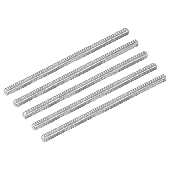 5Pcs M8-1.25x160mm Fully Threaded Rods, 304 Stainless Steel Thread Bar Studs