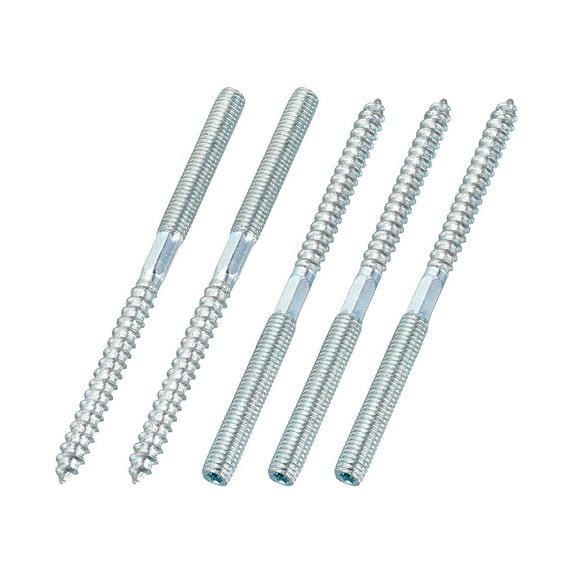 5Pcs M8 Hanger Bolts, 4.72"(120mm) Length Double Headed Hanger Bolts