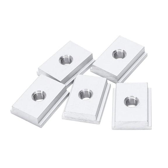 5Pcs M8 T-Track Slider Sliding Nut Aluminum Alloy T Slot Nut For Woodworking Tool Jigs Screw Slot Fastener,5 x T Slot Nut,silver