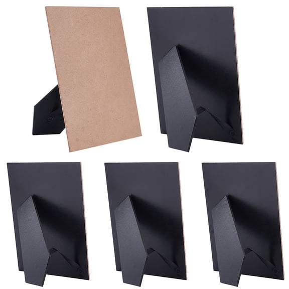 5Pcs MDF Photo Frame Stand Rectangle Coffee 175x125x3mm diy