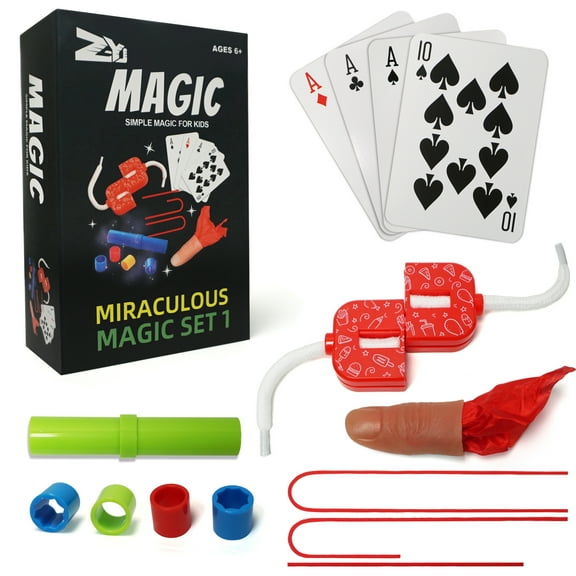 5Pcs Magic Set- My First Magic Trick Kit Toy for Kids Aged 6+ Magic Tricks with Manual and Step-by-Step Video for Beginners