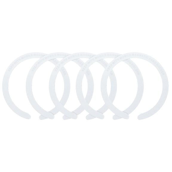 5Pcs Magnetic Adapter Ring, C-Shape Wireless Charger Conversion Kit, White