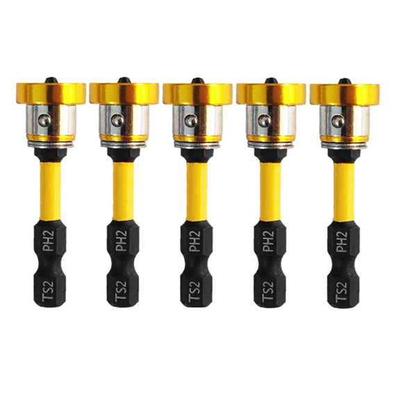5Pcs Magnetic Screwdriver Bit Drill -Head Magnetic Screwdriver Bits Hex Shank Drywall y7840