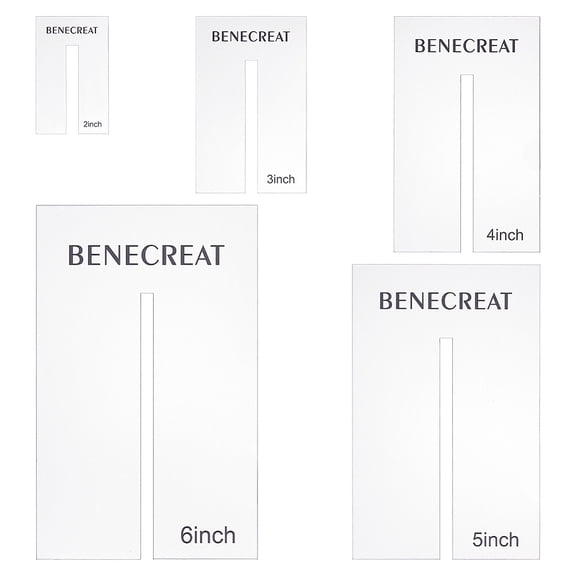 5Pcs Maker Templates 2"/3"/4"/5"/6" Acrylic Tie Boards Craft Sewing Tool for Ribbon Making Hair Bows Gift Bows Crafts Making Slot: 8mm