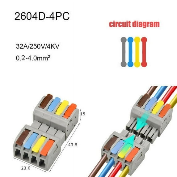 Mini Quick Wire Connectors Universal Compact Electrical Wiring Connectors Plug-in Conductor Terminal Blocks
