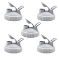 thumbnail image 1 of 5Pcs Mason Jar Lids, Reusable Regular Mouth Canning Lids with Flip Top Lid Leak-Proof Seal for Regular Mouth Mason Jars Canning Jars to Pouring Milk Coffee Lemonade, 1 of 1