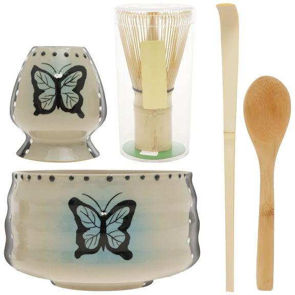 5Pcs Matcha Tea Making Tool Set Safe Matcha Starter Kit with Whisk Holder Whisk Scoop Spoon and 580ml Bowl for Tea Lovers