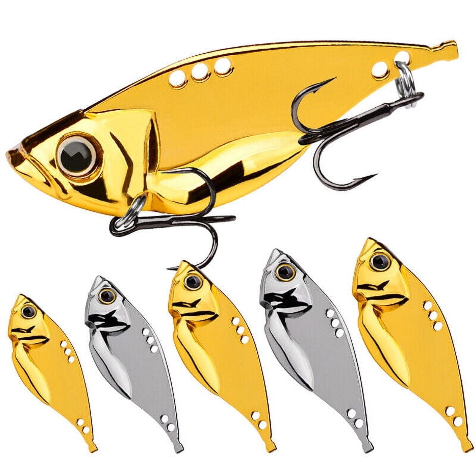 5Pcs Metal Blade Fishing Lures 5/7/10/15/20g Hard VIB Crank Bait Sinking Hook