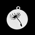 thumbnail image 1 of 5Pcs Metal Charms Pendant 201 Stainless Steel Pendants Flat Round with Flower Stainless Steel Color Craft Making 19x16x1mm Hole: 1.5mm 201 Stainless Steel, 1 of 1