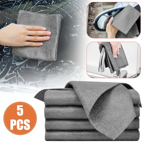 5Pcs Microfiber Cleaning Cloths, All-Purpose Lint Free Cloth, Reusable Microfiber Towels for Window, Mirror, Glass, Car