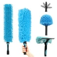 thumbnail image 1 of 5Pcs Microfiber Duster Kit for High Ceiling Fan Duster, Extendable Reusable Cobweb, Feather, Window Cleaning Squeegee Kit Blue, 1 of 8