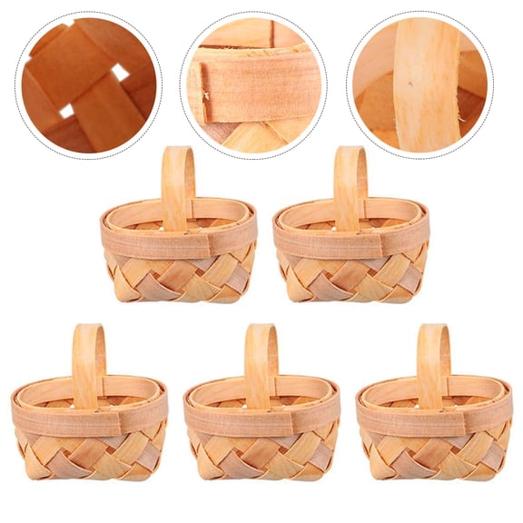 PENIKOKO Mini present Baskets Bamboo Handwoven for Wedding Decorations 5Pcs 2.4x2.0x2.0in