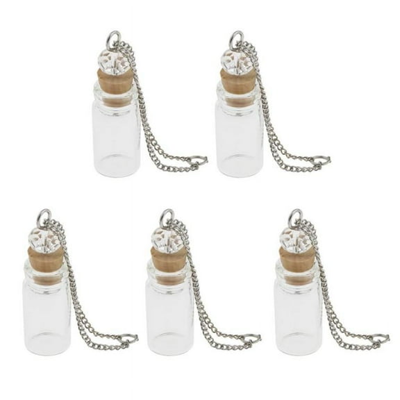 5Pcs Mini Glass Bottles with Corks Small Glass Bottles for Storing , Sand - 1ml Clear