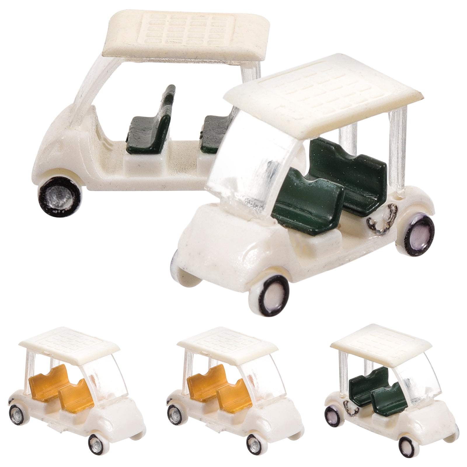 5Pcs Mini Golf Cart Models Small Golf Cart Figurines Sand Table Golfs