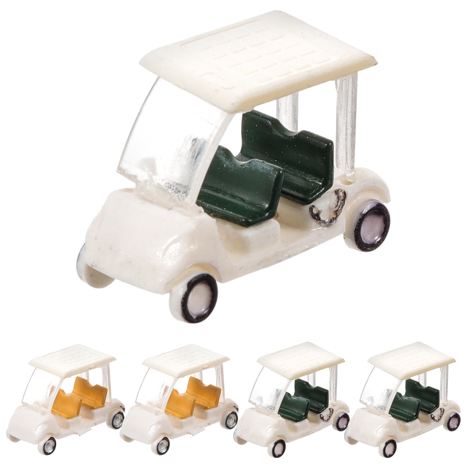 5Pcs Mini Golf Cart Models Small Golf Cart Figurines Sand Table Golfs