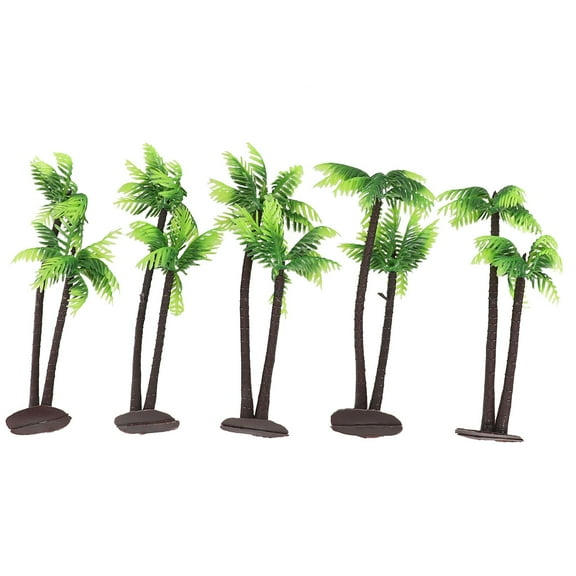 5Pcs Mini Plastic Coconut Palm Tree Plant Craft Landscape Aquarium Figurines Miniatures Decor Diy Decor Scenery Model