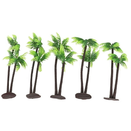 5Pcs Mini Plastic Coconut Palm Tree Plant Craft Micro Landscape Aquarium Decor