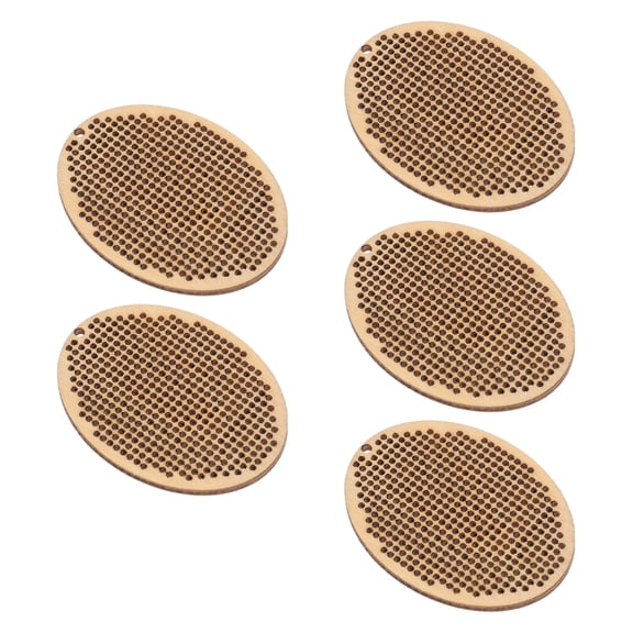 5Pcs Mini Wooden Cross Stitch Chips DIY Gift Cross Stitch Wooden Chip Pendant