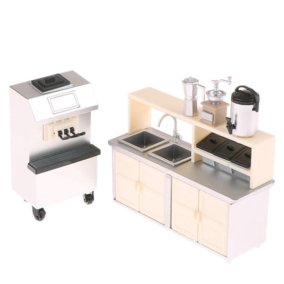 5Pcs Miniature Cafe Shop Model Figure Kits With Detailed Miniaturized Convenience Store Props For Doll House Enthusiasts