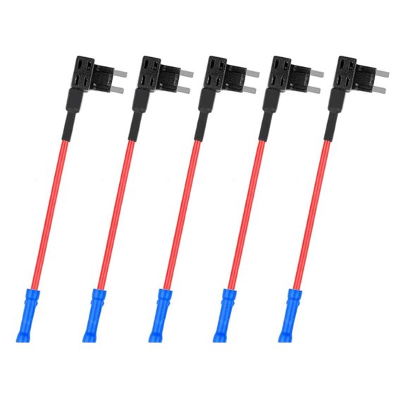 5Pcs Miniature Car Fuses Tap Adapter 15A/20A Double Current for DashCam Accessories Easy Installation