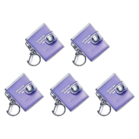 5Pcs Miniature PVC Notebook Keychain 35x45mm Pocket Note Book Memobook Journal Keychain For Bag Charm