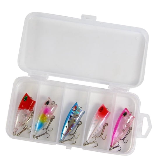 5pc Trout Walleye Lures with 3D Eye Swimbait Fishing Tackle Topwater Minnow Fishing Lures Floating Crankbaits