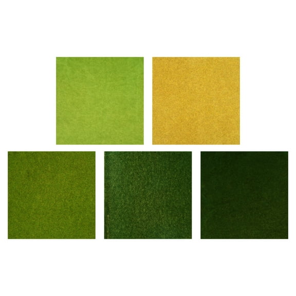 5Pcs Model Grass Mat Turf Lawn Paper for DIY Train Railroad Landscape Decoration