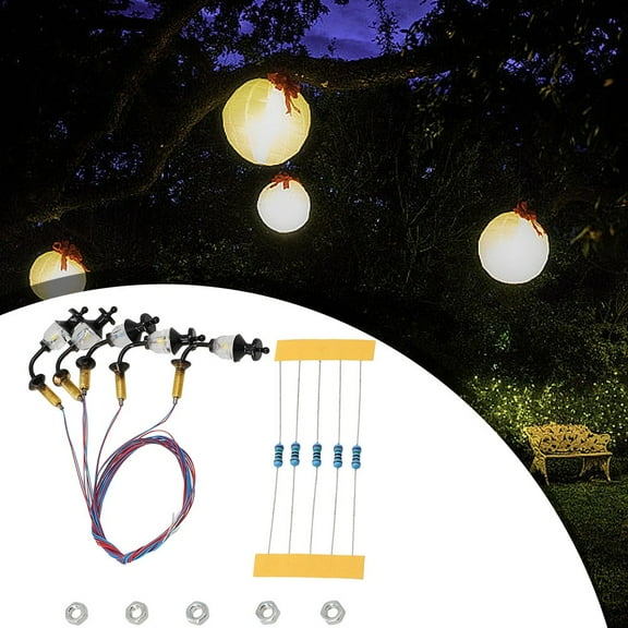 5Pcs Model Railroad Lights Lattice Mast Light H0 Gauge Light Layout LED Lamp