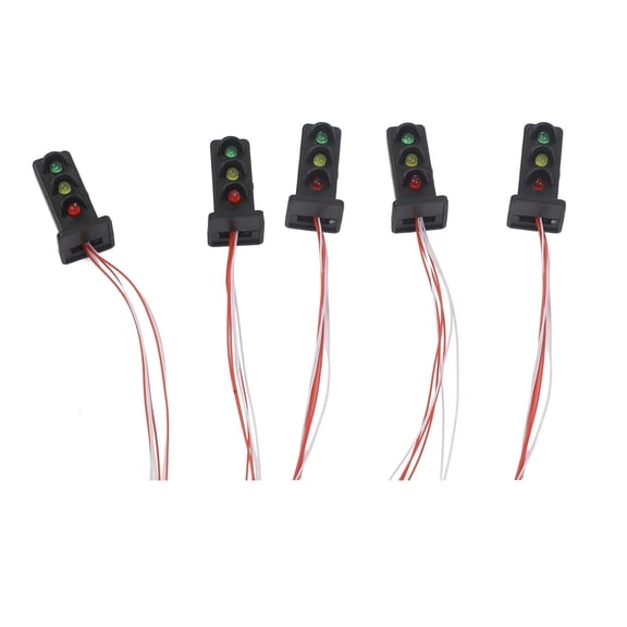 5Pcs Model Train Signals 3 Lights OO HO scale Railroad LED Signal Lamp 27mm