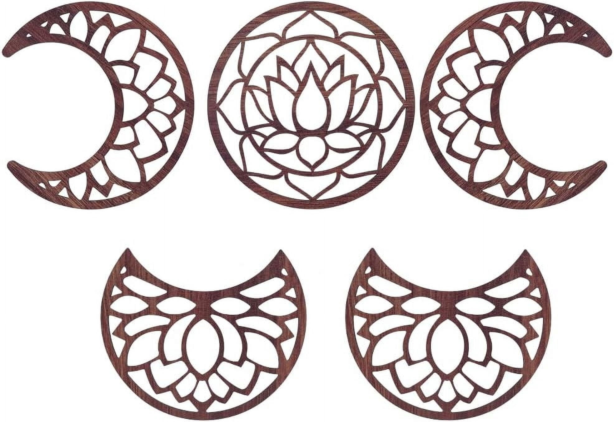 5Pcs Moon Phase Wall Decor Wood Moon Phase Wall Art Decor - Walmart.com