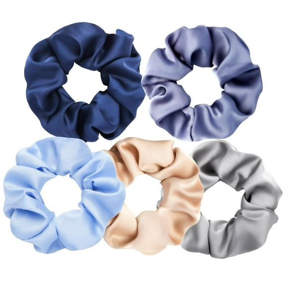 5Pcs Mulberry Silk Hair Ties,Silk Hair Scrunchies for Frizz & Breakage Prevention,No Damage,Elastic Ponytail Holders, Funny Gifts for Girlfriend Her Mon Grandma Daughter